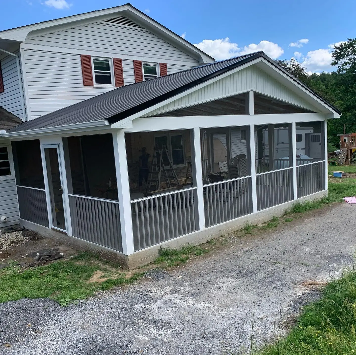 Screened porch addition